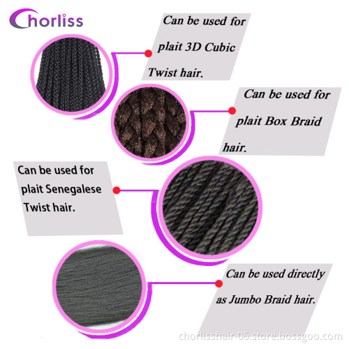 Wholesale Ombre Easy Braid Pre Stretched Braids Hair Synthetic Yaki Bulk For Crochet Hair Extension Pre stretched Braiding Hair